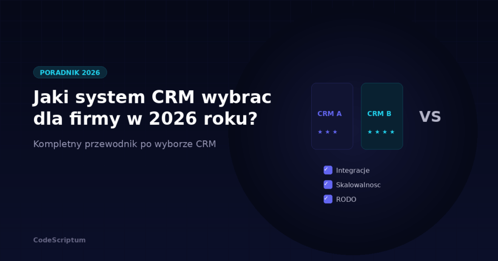 Jaki system CRM wybrać dla firmy w 2026 roku? Kompletny przewodnik
